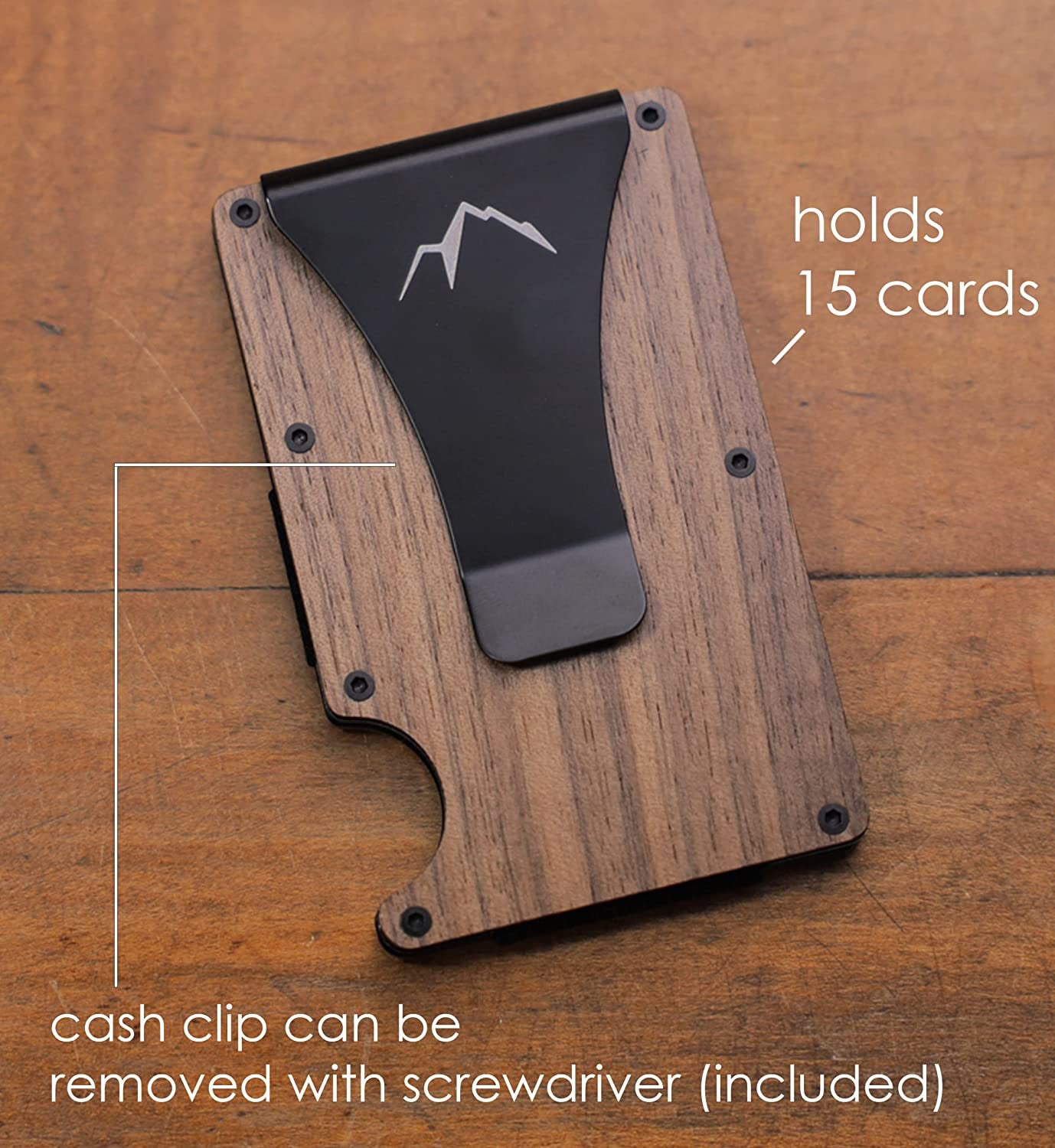 The Rugged Minimalist Wallet for Men and Women - Slim RFID Wallet | Scratch Resistant Carbon Fiber & Natural Walnut Wood Money Clip & Credit Card Holder, Easy Access Cards, Mens Wallet