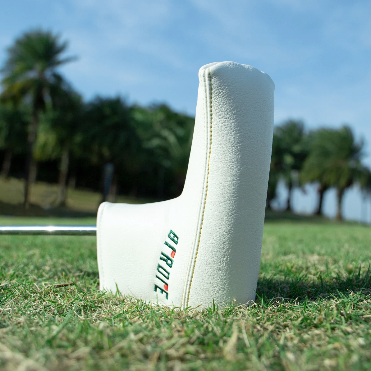 White Golf Headcovers Premium Leather