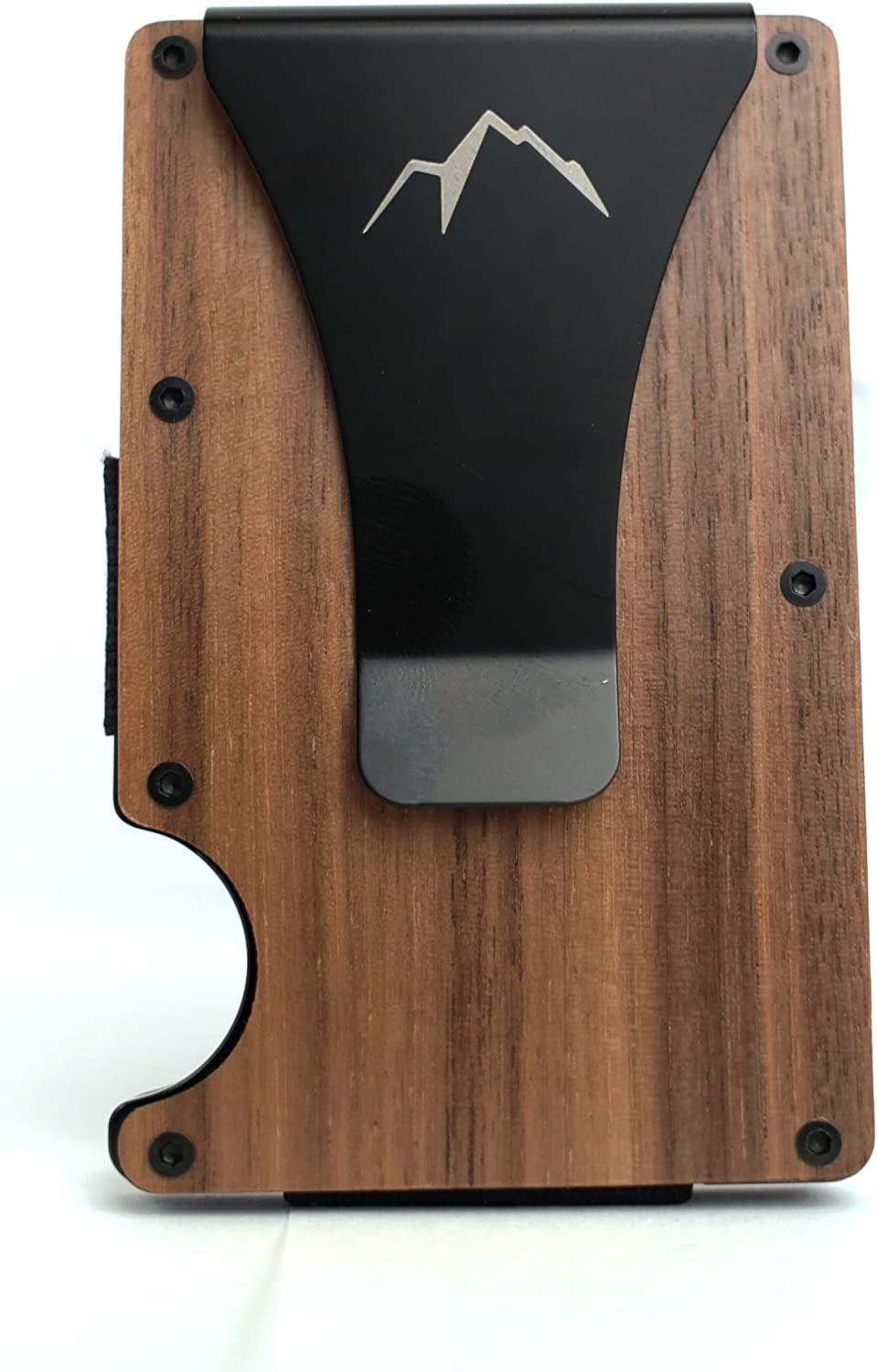 The Rugged Minimalist Wallet for Men and Women - Slim RFID Wallet | Scratch Resistant Carbon Fiber & Natural Walnut Wood Money Clip & Credit Card Holder, Easy Access Cards, Mens Wallet