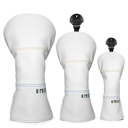 Golf Headcovers Simple Fashion Design Birdie Golf Driver Head Cover Embroidery Driver Fairway Wood Hybrid with Number Tags Bla